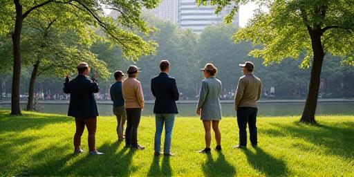 Corporate team learning fly casting during a team-building retreat
